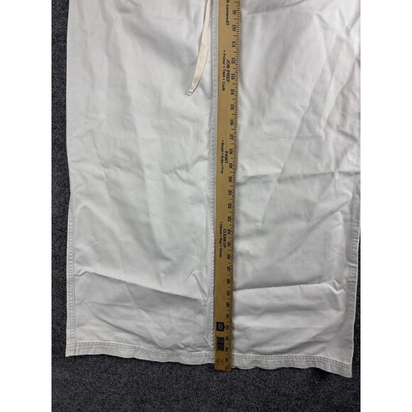 J.Crew Skirt Womens Medium Ivory Cotton Drawstring Waist Pockets Midi Back Slit - Picture 5 of 9